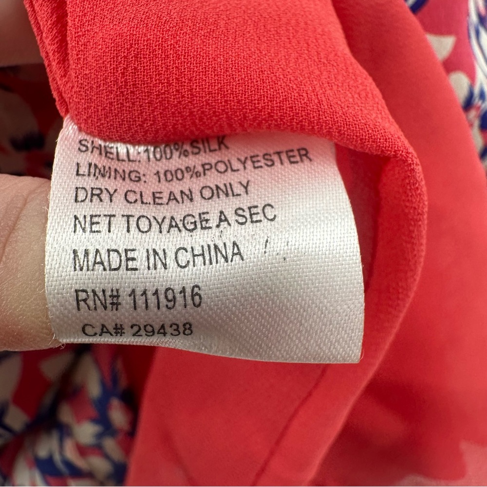 Yumi Kim Silk Dress- tulip hem with pockets, pink, blue and white floral print - Picture 15 of 16